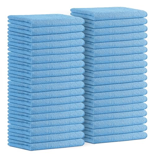 Avalon Towels Microfiber Cleaning Cloths (Value Pack of 36) - Size 16 x 16 Inches, Highly Absorbent Cleaning Rags, Lint Free, Reusable and Washable, Microfiber Towels for Cars