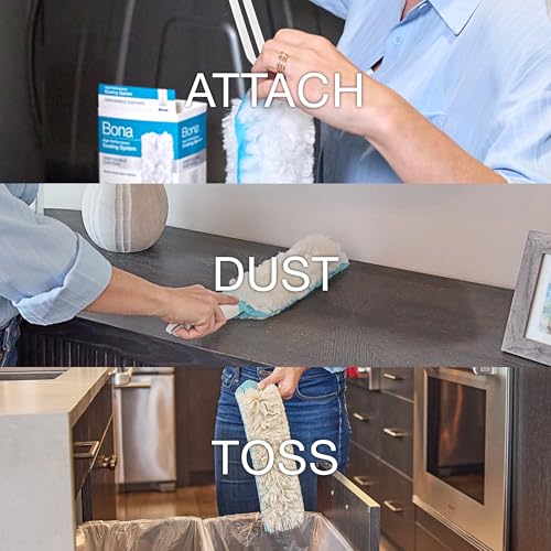 Bona Disposable Duster Refills - 9 Pack - High Performance Dusting System - Microfiber Dusters Remove Dust and Pet Hair for Quick Spot Cleaning