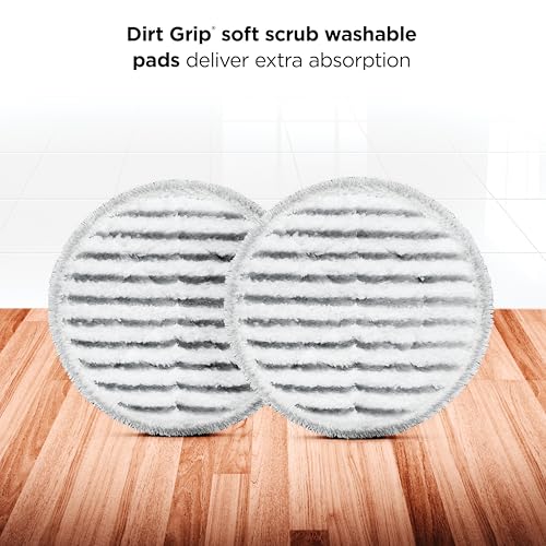 Shark Steam & Scrub Steam Mop, All-in-One Scrubbing and Sanitizing Hard Floor Cleaner, LED Headlights, 4 Dirt Grip Soft Scrub Pads Included, XL Water Tank, Swivel Steering, Hawaiian Grey, S8001
