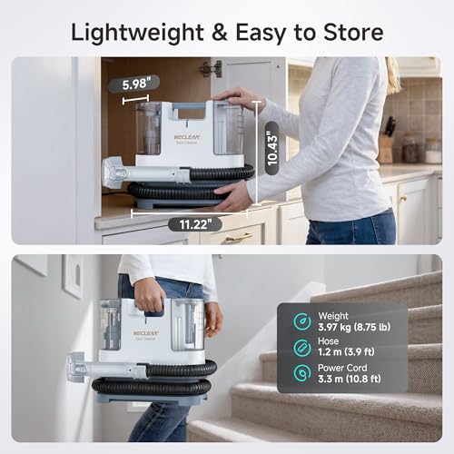 WECLEAN C1 Portable Extractor for Couch and Carpet Cleaner Upholstery Cleaner with Deep Cleaning Solution