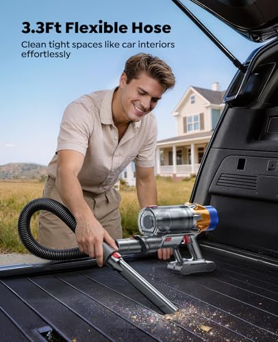 Cordless Vacuum Cleaner with 2 Batteries, 130 Mins/50KPa/600W Stick Vacuum Cleaners for Home with 3.3Ft Hose, Sofa Brush, TouchScreen AUTO-Mode, Wall Mount Charging, Scented, for Floor/Carpet/Pet Hair