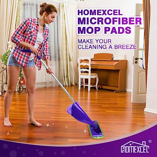 HOMEXCEL Microfiber Mop Pads Compatible with Swiffer Wet Jet, Reusable Machine Washable Swiffer WetJet Pad Refills, Mop Head Replacements for Multi Surface Wet & Dry Cleaning, Pack of 8