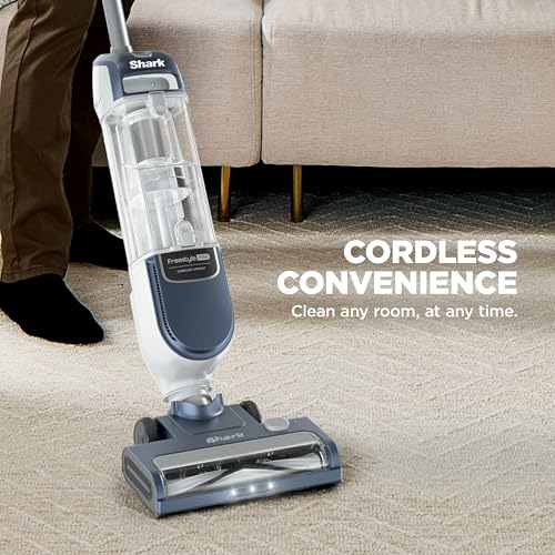 Shark Freestyle Max Cordless Upright Vacuum | Multi-Surface Cleaning, Lightweight, Easy Maintenance | Large Dust Cup, 2-Speed Brushroll, LED Headlights | Nordic Blue | SV2002