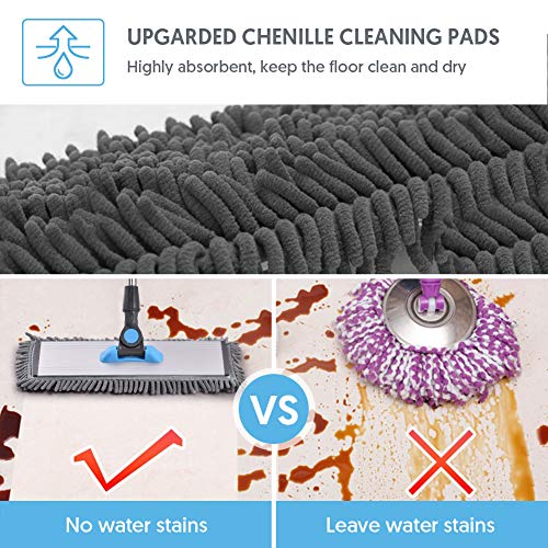 MANGOTIME Microfiber Dust Mop for Hardwood Floors - Dry Floor Cleaning for Wood, Tile, Vinyl, Laminate - Wet Flat Mop With 4 Washable Reusable Pads and Aluminum Head