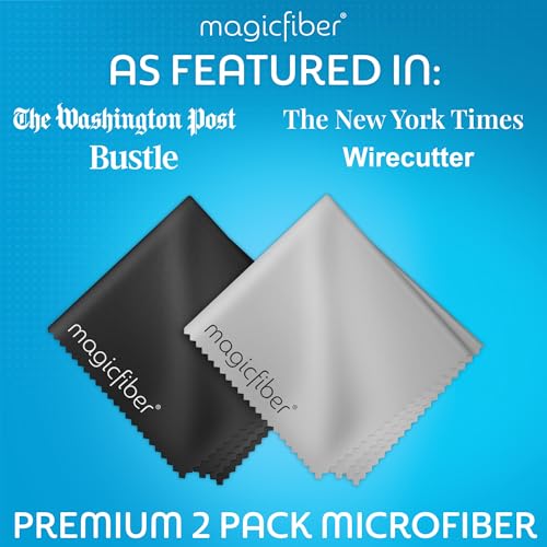 MagicFiber Microfiber Cleaning Cloths, 2 Pack - Premium Cloth for Glasses, Lens, Screens & More