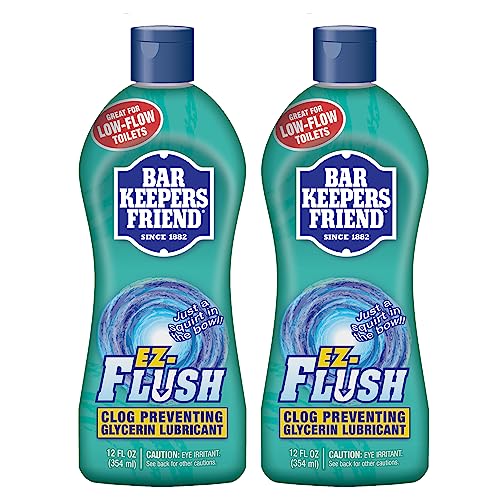 Bar Keepers Friend EZ-Flush Liquid Toilet Flushing Aid (2 x 12 Oz) Helps Prevent Clogging, Odor, Residue in Regular, Low-Flow, Boat & RV Toilets