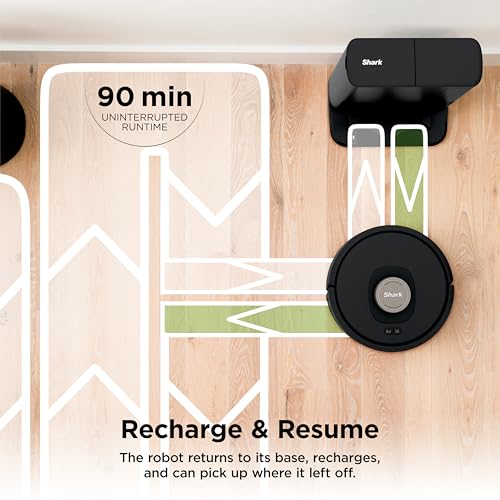 Shark AV2501AE AI Robot Vacuum with XL HEPA Self-Empty Base, Bagless, 60-Day Capacity, LIDAR Navigation, Perfect for Pet Hair, Compatible with Alexa, Wi-Fi Connected, Carpet & Hard Floor, Black