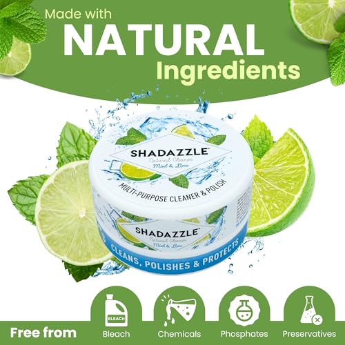 Shadazzle Natural All Purpose Cleaner and Polish – Eco friendly Multi-purpose Cleaning Product (10.58 Ounce (Pack of 1), Mint & Lime)