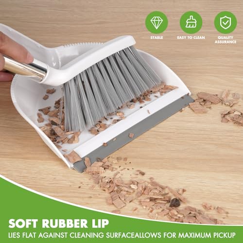 Zehrai Small Broom and Dustpan Set, Dustpan and Brush Set, Small Brush and Dustpan Set, Hand Broom and Dustpan Set, Mini Handheld with Home, Desktop, Kitchen, pet