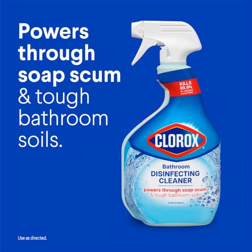 Clorox Disinfecting All-Purpose Cleaner 32 Oz and Bathroom Cleaner, Household Essentials, 30 Oz, Pack of 3