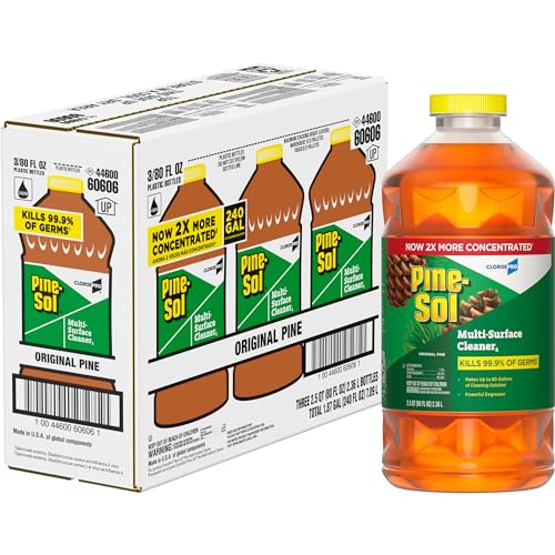 CloroxPro Pine-Sol Multi-Surface Cleaner, Clorox All Purpose Cleaner, Tackles Allergens, Odor, Dirt, Grime and Grease, Original Pine, 80 fl. oz., Pack of 3