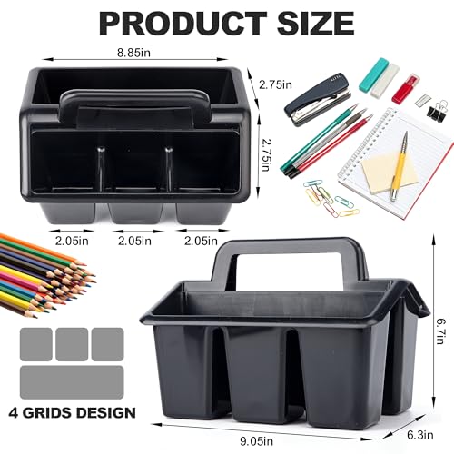 Find Scrapblooms 6 Pack Plastic Classroom Caddy For School,Kidsroom,Pencil Holder,Portable Art Craft Caddy Organizer With Handle,Cleaning Caddy Organization For Shower Room（Black