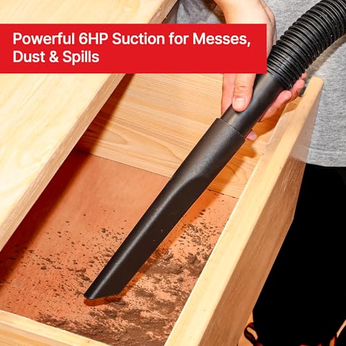 Shop-Vac 5761311 12-Gallon Wet/Dry Shop Vacuum, 6 Peak HP, 1.5 Inch Diameter x 7 Foot Hose, 20 Foot Cord, Ideal for Home, Garage, and Workshop Cleaning