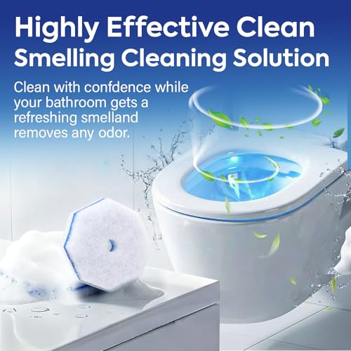 Clorytom 50 Pcs Disposable Toilet Cleaner Refill Pads, Universal Toilet Bowl Brush Replacement Heads, Durable Deep Cleaning Refills, Fresh Scent Bathroom Cleaning Supplies