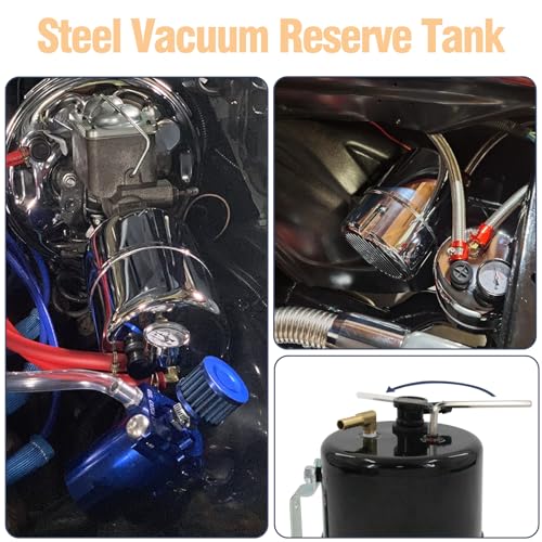 LVOUP Vacuum Reserve Canister 5 in D x 7 in L Steel Black Finish
