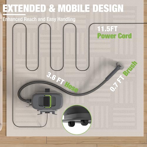 WORKPRO Portable Steam Carpet & Upholstery Cleaner Machine, 16KPa Suction with 4 Cleaning Modes, Spot Cleaner Machine with Heating System and Multi-Function Tools for Sofa, Pet Stains & Car Interior