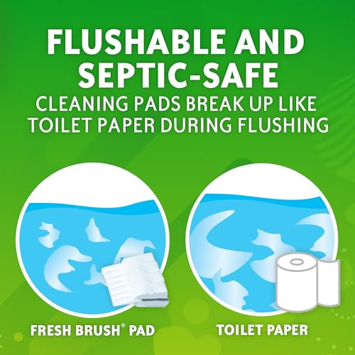 Scrubbing Bubbles Flushable Toilet Bowl Wand Cleaner Refills, Fresh Brush Cleaner Toilet Refill Pads, Removes Limescale & Odors, Citrus Scent, 10 Count (Pack of 1)