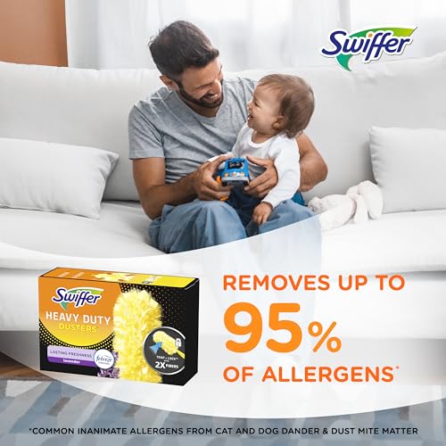 Swiffer Dusters Heavy Duty, Multi-Surface Duster Refills for Cleaning, Lavender, 6 Count