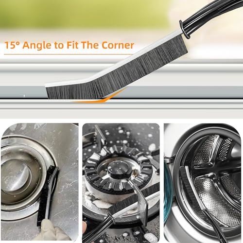BSFRNF 3Pcs Hard-bristled Crevice Cleaning Brush, Multifunctional Thin Gap Scrub Brush, Bathroom Cleaner Tools for Household Use, Kitchen, Window, Toilet, Grout, Faucets, Car