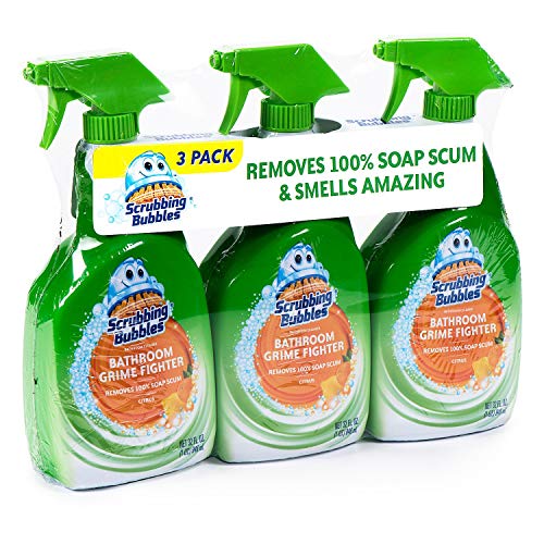 Scrubbing Bubbles Bathroom Grime Fighter Spray, Citrus, 32 Ounces (3 Pack)