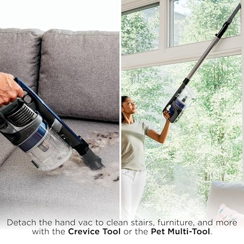 Shark Pet Cordless Stick Vacuum | HyperVelocity Suction, XL Dust Cup, LED Headlights | Removable Handheld with Crevice & Pet Multi-Tool | 40-Min Runtime | Lightweight, Portable | Grey | IX141