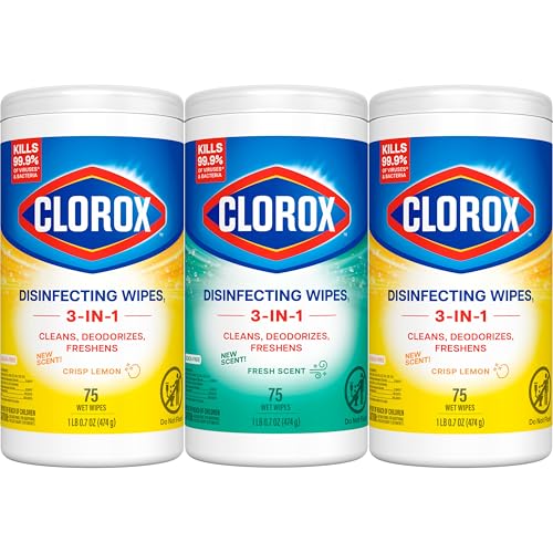 Clorox Disinfecting Wipes Value Pack, Cleaning Wipes, 75 Count Each, Pack of 3 (Package May Vary)