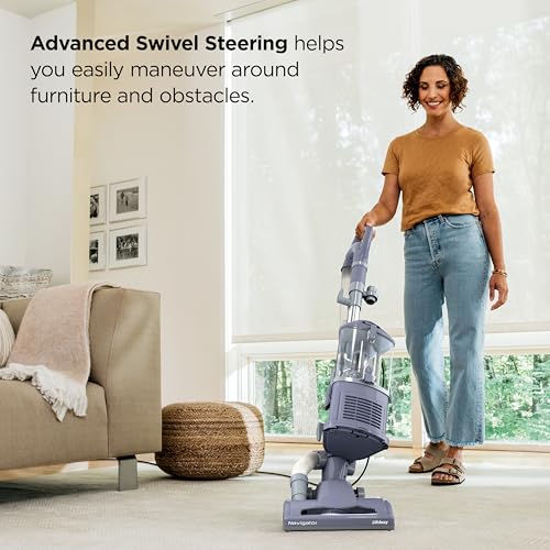 Shark NV352 Navigator Lift Away Upright Vacuum, Hepa Filter, Anti-Allergen Technology, Swivel Steering, Ideal for Carpet, Stairs, & Bare Floors, with Wide Upholstery & Crevice Tools, Lavender