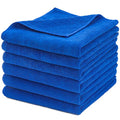 CARCAREZ Premium Microfiber Detailing Towels, 340 GSM Lint Free Car Buffing Waxing Polishing Drying Towels (6, Blue, 16x16 Inch)