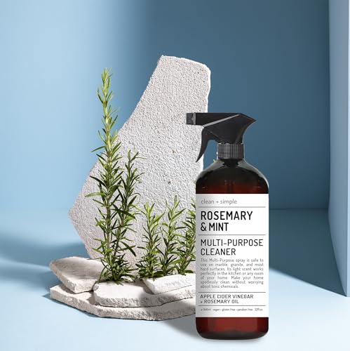 Clean + Simple Multi Purpose Cleaners | With Apple Cider Vineager, Rosemary, And Tea Tree Oil | Set of 4 32oz bottles | Home and Body Company