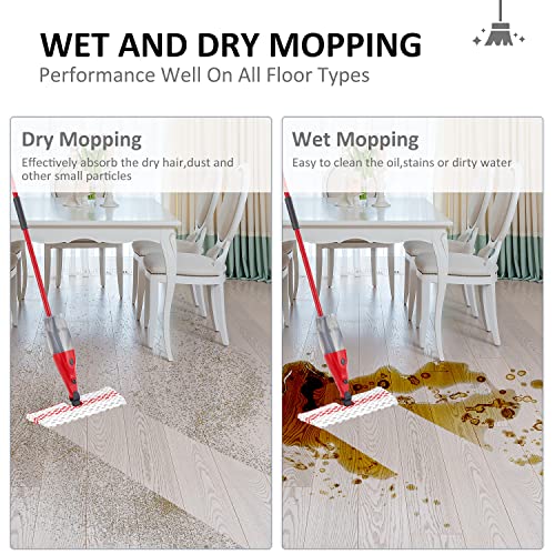 Microfiber Spray Mop Pads Compatible with Ocedar ProMist MAX Spray Mop, Reusable Mops Refill for Oceda Promist Dust Mop, Dual-Action Washable Flip Mops Pads Replacement for Dry and Wet Floor Cleaning