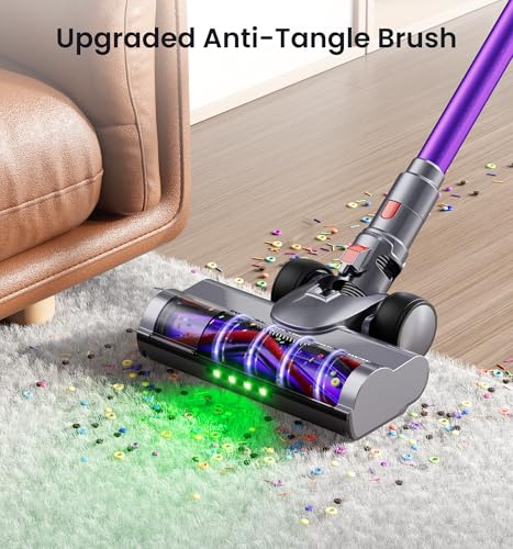 Cordless Vacuum Cleaner,Upgraded 650W 55KPA 90Mins Cordless Stick Vacuum with Smart Display,1.8L Cup,V-Shaped Anti-Tangle Brush,Wall Mount Charging,Self-Standing Vacuum Cleaners for Home,Floor,Carpet