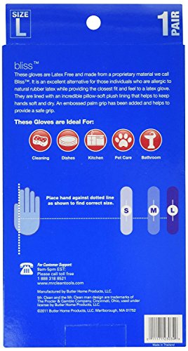 Mr. Clean Bliss Premium Latex-Free Gloves, Large 1 pr (Pack of 4)
