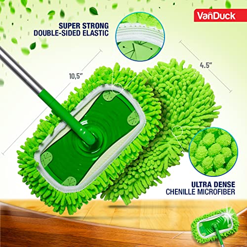 VanDuck Reusable Microfiber Dust Mop Refill for Swiffer Sweeper (2-Pack)