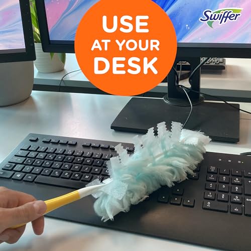 Swiffer Dusters Refill for Cleaning, Made by SWIFFER, Feather & Microfiber Duster Disposable Alternative, for Dusting Furniture, Blinds, Ceiling Fans, Walls, Helps Remove Allergens, Unscented, 18ct