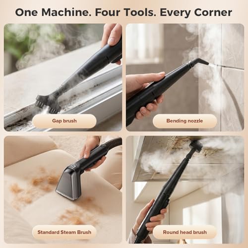 TREEUP Portable Carpet Cleaner Machine with Steam & Hot Water, 18Kpa Powerful Suction Upholstery Deep Cleaner, Handheld Carpet Spot Cleaner with 4 Tools Ideal for Rug, Pets, Car, Couch, Furniture