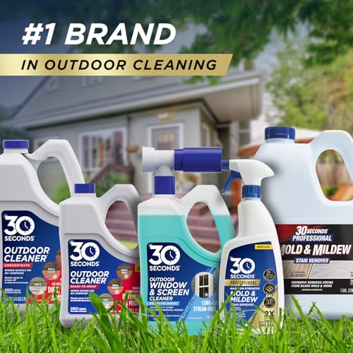 30 SECONDS Pro Mold and Mildew Stain Remover | Scrub Free | Brighter Results Instantly | Ready To Use | 32 Fl. Oz.