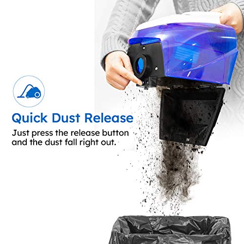 Vacmaster Bagless Canister Vacuum Portable Cyclonic Corded Vacuum Cleaner with Washable HEPA Filter & Automatic 16ft Cord Rewind Included 2.5L Dust Cup for Tiles, Hard Floor and Pet Hair