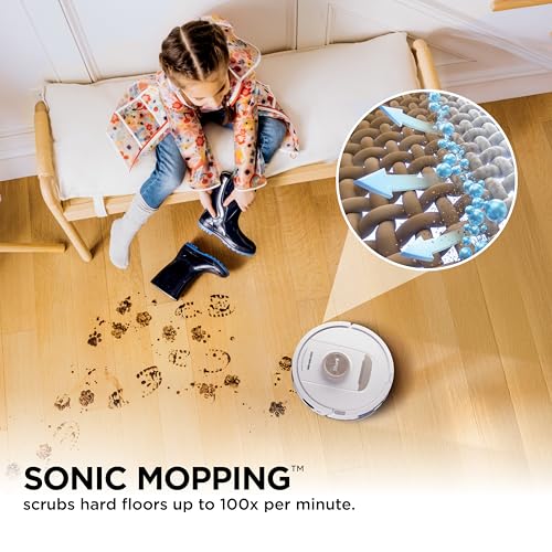 Shark Stratos | 2-in-1 Robot Vacuum & Mop for Carpets & Hard Floors | Powerful Suction & Mopping for Pet Hair | Self-Empty & Self-Clean NeverTouch Base | 60-Day Capacity | HEPA | White | AV2700ZE