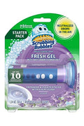Scrubbing Bubbles Fresh Gel Toilet Bowl Cleaning Stamps, Helps Keep Toilet Clean and Helps Prevent Limescale & Rings, Lavender Scent, 1 Dispenser with 6 Fresh Gel Stamps