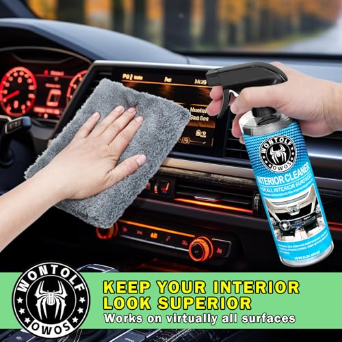 Wontolf Complete Car Wash Cleaning Kit, Car Interior Detailing Kit with Car Wash Soap, Interior Detailing Cleaner, Wheel Cleaner, Wheel Brush, Dying Towel, for Cars Trucks RVs SUVs