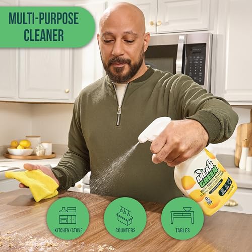 Mean Green Multi-Purpose Cleaner Spray, Citrus & Green Tea, 32 oz – Removes 100% of Grease & Grime, Kitchen, Bathroom & Household Surfaces