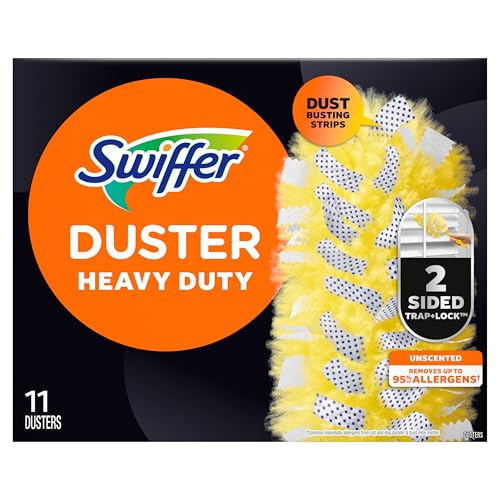 Swiffer Dusters Heavy Duty Multi-Surface Duster Refills for Cleaning, Unscented, 11 Count