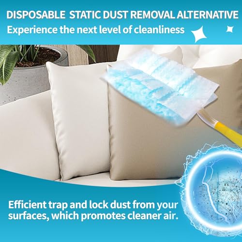 FURCIELOS Disposable Microfiber Feather Duster Refills, Multi-Surface Duster Compatible with Swiffer Dusters Handle, 30 Count, Unscented