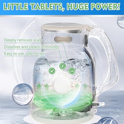 JOYAONE Kettle Descaler Tablet, Citric Acid for Cleaning Kettles, Coffee Machines, Shower Heads, 36 Pack Kettle Cleaner Tablets Remove Limescale & Mineral Buildup, Suitable for Hard Water Living Area