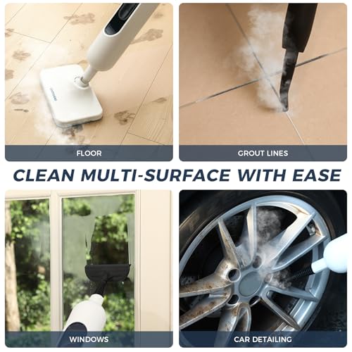 GOATCLEAN® 11-in-1 Steam Mop, 212°F Powerful Handheld Steam Cleaner for Home, Multi-Purpose Floor Steamer for Hardwood Floors, Tile, Carpet & Wall, Chemical-Free Cleaning with 22.9FT Cord
