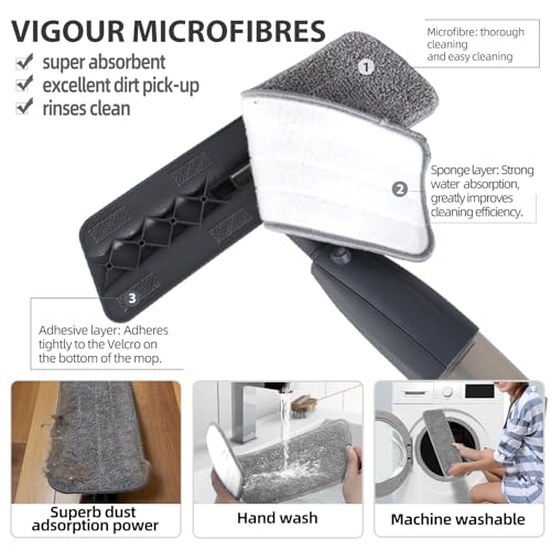 Spray Mop for Floor Cleaning with 360° Rotation - Multi-Surface Floor Cleaner for Wet/Dry Mopping Lightweight Handle for Kitchen Bathroom Hardwood&Tile Floors