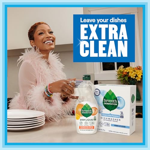 Seventh Generation Power Plus Dishwasher Detergent Packs Fresh Citrus scent for sparkling dishes Dishwasher tabs 40 count