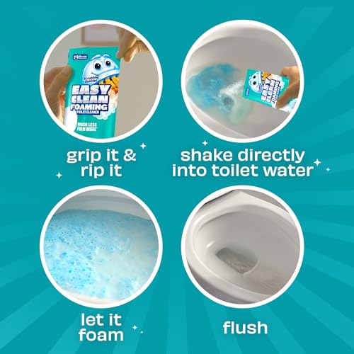 Scrubbing Bubbles Easy Clean Foaming Toilet Bowl Cleaner, Easy Toilet Drop In Powder Pouches, 100g (5 Pouches)