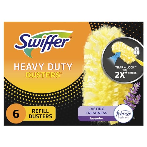 Swiffer Dusters Heavy Duty, Multi-Surface Duster Refills for Cleaning, Lavender, 6 Count