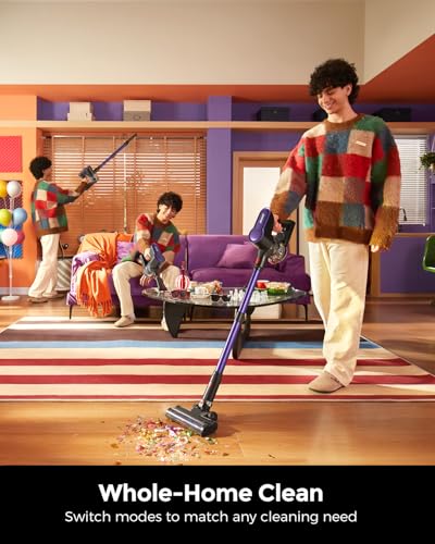 SVHT Cordless Vacuum Cleaner, 500W 45KPA 50Mins Stick Vacuum Cleaners for Home with LED Light, Self-Standing, Anti-Tangle Brush & 1.6L Dust Cup, Lightweight Vacuum for Pet Hair, Carpets, Hard Floors